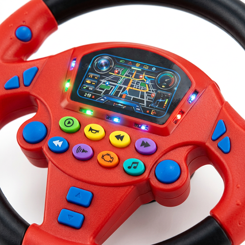 Kids Steering Wheel Button Detail
